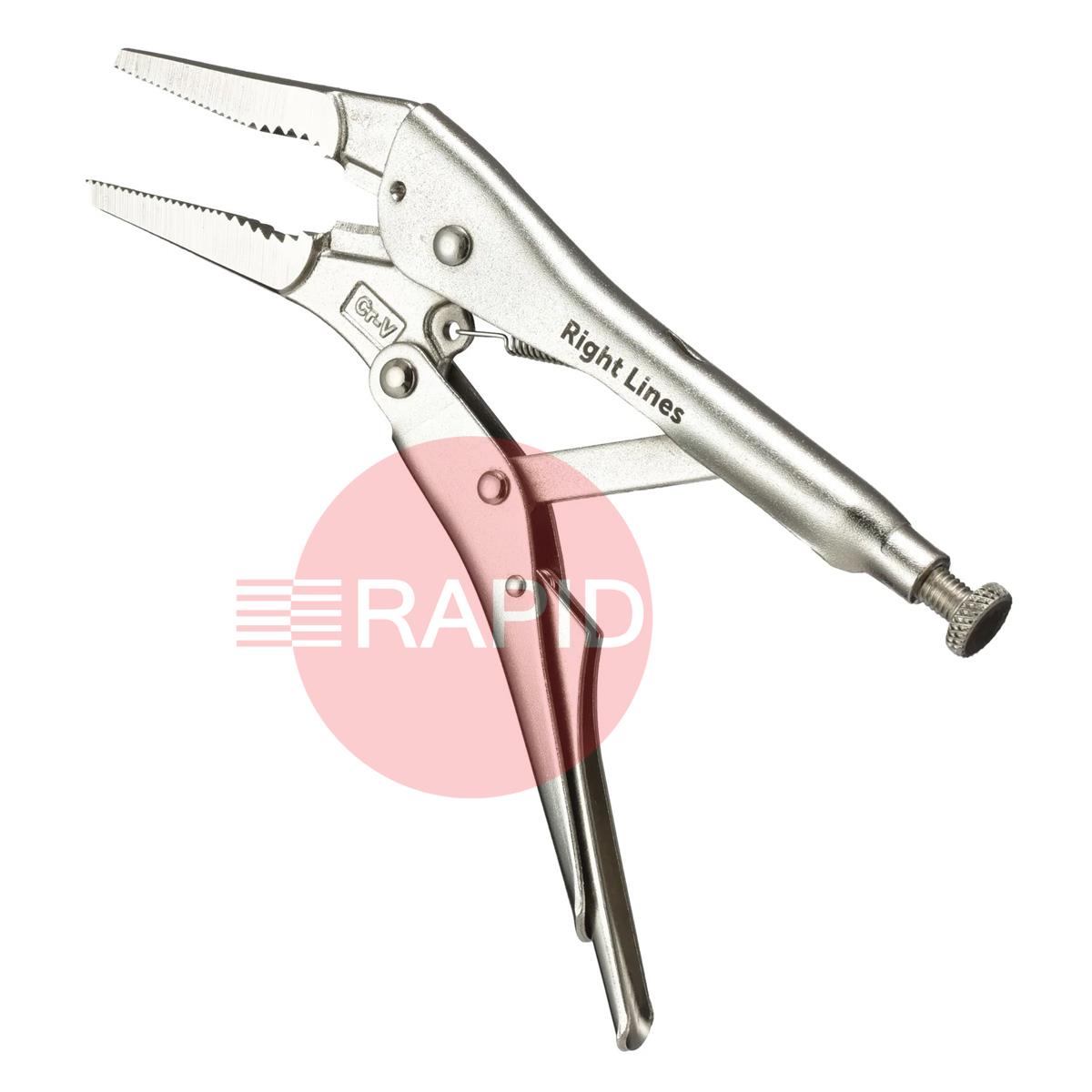RLGRIPNOSE  Right Lines 9 (216mm) Heavy Duty Long Nose Jaw Locking Plier, 70mm Capacity