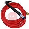 CK-CK912RSFRG  CK9 Gas Cooled TIG Torch with 1pc 4m Superflex Cable, G3/8 Machine Connection, 125 Amps @100% Duty Cycle.